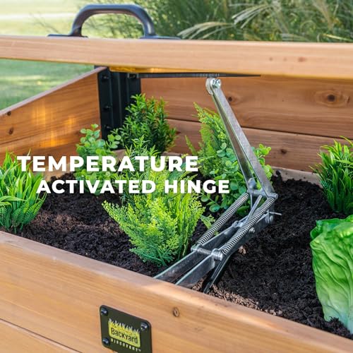 Backyard Discovery Aggie Cold Frame Box, Portable Wooden Garden Greenhouse, Indoor or Outdoor Terrarium Planter Box