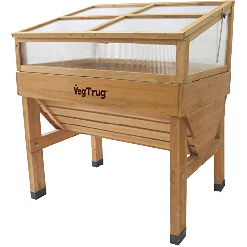 VegTrug Classic Cold Frame, Durable and Spacious Wooden Frame, Ideal Gardening Accessories, Natural, 1m
