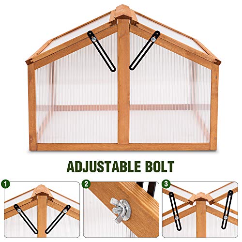 MCombo Double Box Wooden Greenhouse Cold Frame Raised Plants Bed Protection 6057-0145 (Orange)