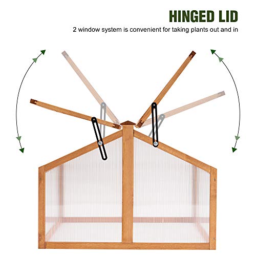 MCombo Double Box Wooden Greenhouse Cold Frame Raised Plants Bed Protection 6057-0145 (Orange)