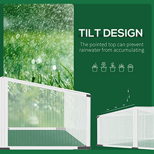 Outsunny Cold Frame, Portable Indoor Outdoor Patio Mini Greenhouse Plant Cover for Gardening, Germination, Seedling Propagation, 47" x 39" x 16", Silver