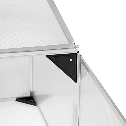Outsunny Cold Frame, Portable Indoor Outdoor Patio Mini Greenhouse Plant Cover for Gardening, Germination, Seedling Propagation, 47" x 39" x 16", Silver