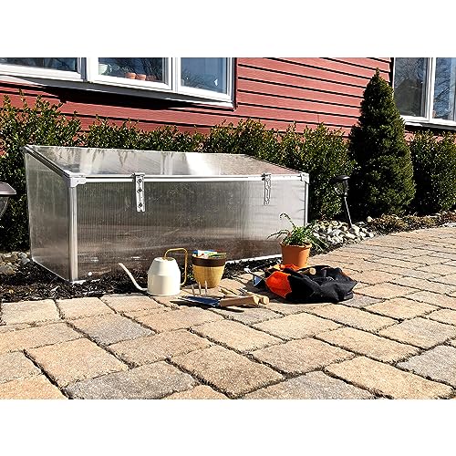 Hanover 47-in. Single Garden Bed Cold Frame Mini-Greenhouse Plant Protector, Lightweight and Portable Greenhouse for Garden, Backyard, Patio, Deck, or Porch, Durable Home Greenhouse with Ventilation
