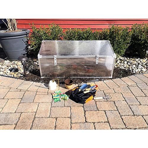 Hanover 47-in. Single Garden Bed Cold Frame Mini-Greenhouse Plant Protector, Lightweight and Portable Greenhouse for Garden, Backyard, Patio, Deck, or Porch, Durable Home Greenhouse with Ventilation