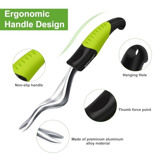 SZHLUX SZ-CCQ-HL Weeder Premium Weed Puller, Gardening Hand Tool with Ergonomic Handle, Green