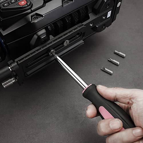 Trimate, Hand Tool Set, Includes, Hammer, Screwdriver, Plier, Tweezer,Tape Measure (Pink 15pcs Set)
