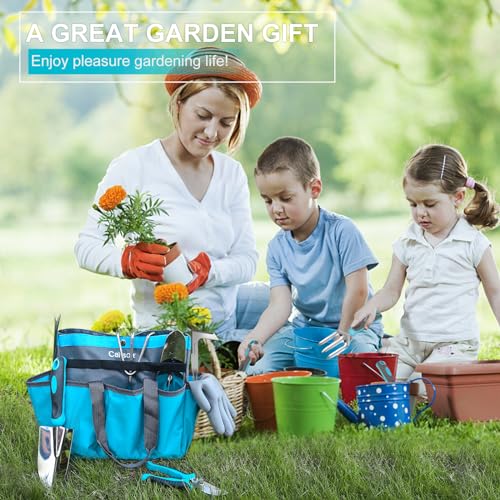 Gardening Tools, Carsolt 10 Piece Heavy Duty Stainless Steel Garden Tools Set with Ergonomic Rubber Handle. Variety of Gardening Hand Tools for Planting Gardening Kit with Gift Box Ideal Garden Gifts