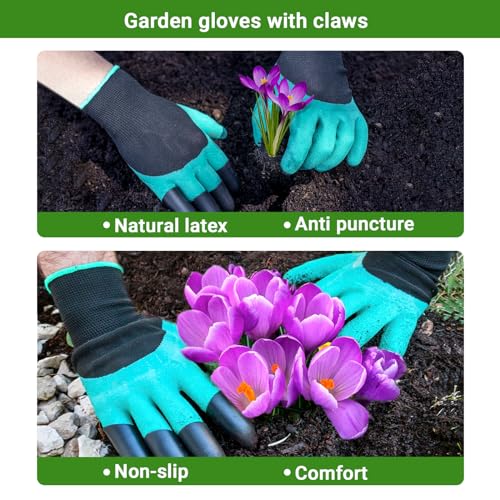 ELECROW Weed Puller Tool, Stand Up Stainless Steel Weeder Hand Tool, Long Handle Garden Weeding Tool with 4 Claws, Weed Remover Tool - Easily Remove Weeds