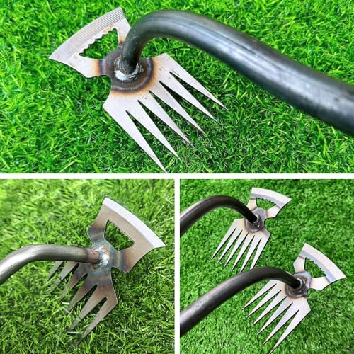 Gardening Hand Weeder Tools, 2024 New Weeding Artifact Uprooting Weeding Tool, Durable Manganese Steel Crevice Weeding Tool, Manual Multifunctional Weeders Gardening Tools for Garden Farm (11 Tines)