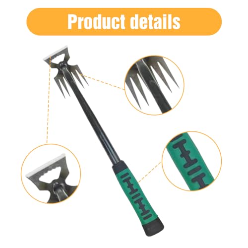 Scappof Gardening Hand Weeder Tools, 2024 New Weeding Artifact Uprooting Weeding Tool Weeding Rake Uprooting Weeding Tool, Multifunctional Garden Hand Weeder Tools for Garden (5 Tines)