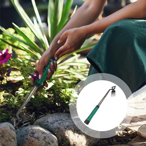 Scappof Gardening Hand Weeder Tools, 2024 New Weeding Artifact Uprooting Weeding Tool Weeding Rake Uprooting Weeding Tool, Multifunctional Garden Hand Weeder Tools for Garden (5 Tines)