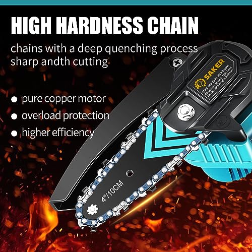 Saker Mini Chainsaw,Portable Electric Chainsaw Cordless,Fathers Day Gift for Dad[Seniors Friendly],Small Handheld Chain Saw Pruning Shears Chainsaw for Tree Branches,Courtyard and Garden