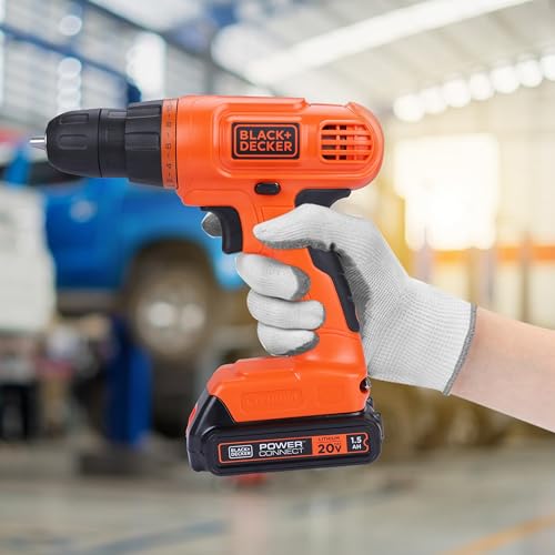 BLACK+DECKER 20V MAX Drill & Home Tool Kit, 34 Piece (BDCD120VA), Orange