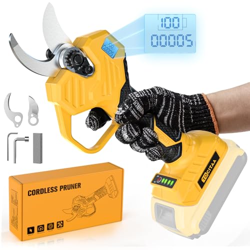 Cordless Electric Pruning Shears for Dewalt 20v Battery,TOCiTAA Portable Garden Tool Brushless & Imported Steel Blades 0.98-1.18 Inch,Cutting Diameter For Gardening Tree Branch (30mm(1.18") size)