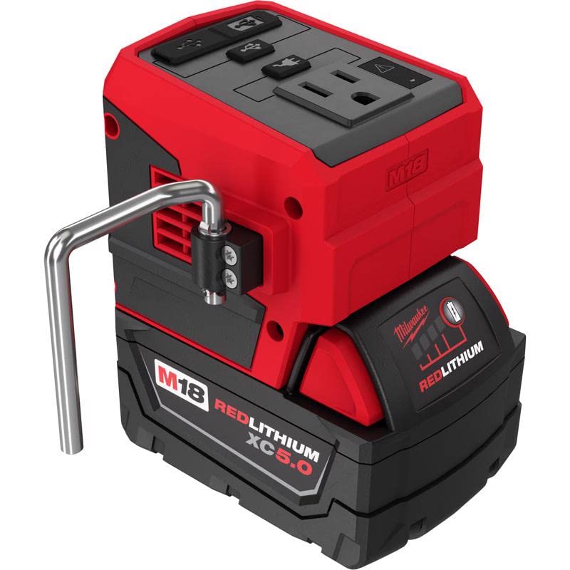 Milwaukee 2846-50 M18 TOP-OFF 175-Watt Cordless Power Supply Inverter with M18 REDLITHIUM XC 5 Ah Lithium-Ion Battery