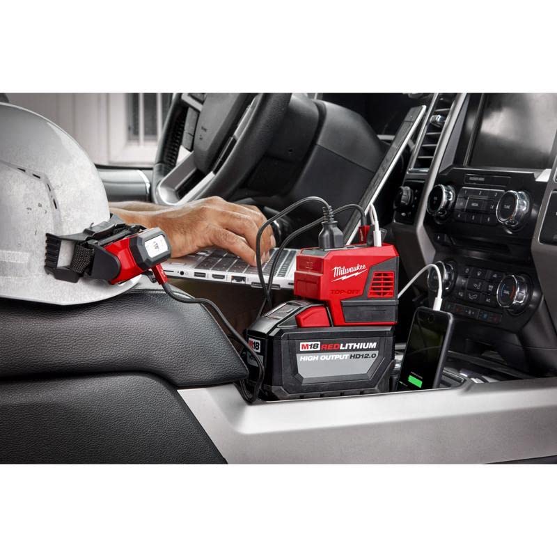 Milwaukee 2846-50 M18 TOP-OFF 175-Watt Cordless Power Supply Inverter with M18 REDLITHIUM XC 5 Ah Lithium-Ion Battery