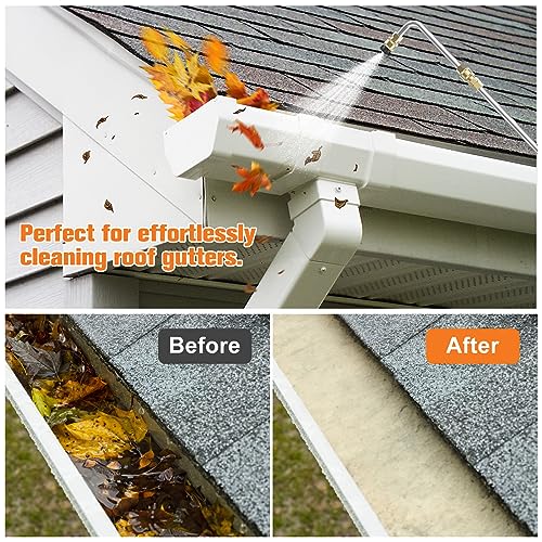 Sealegend 8FT Gutter Cleaning Tools Pressure Washer Extension Wand Upgrade Pressure Washer Accessories with 6 Spray Nozzle Tips, 3 Gutter Cleaner Attachment Curved Rod, 1/4" Quick Connect, 4000 PSI