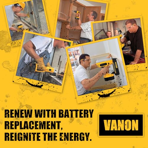 VANON 6.0Ah Lithium Ion Batteries Replacement for Dewalt 18v Battery XRP DC9096 DC9098 DC9099 DW9098 DW9099 DW9095 DW9096 DE9039 DC9181 Compatible with Dewalt 18V Cordless Power Tools 2 Pack