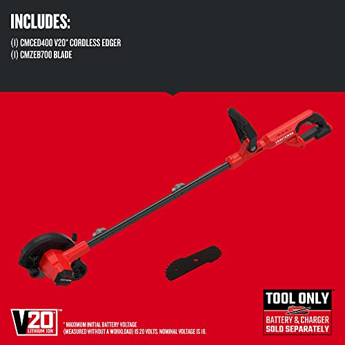 CRAFTSMAN 20V Edger Lawn Tool, Cordless Trencher, Bare Tool Only (CMCED400B)