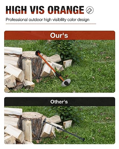 FILKO Strong Magnetic Firewood Measuring Tool, Used for Fast Measure Firewood Length, Firewood Gauge Freely Adjust from 16'' to 29'', One Step Installation, High Vis Orange, Attach to Any Chainsaw