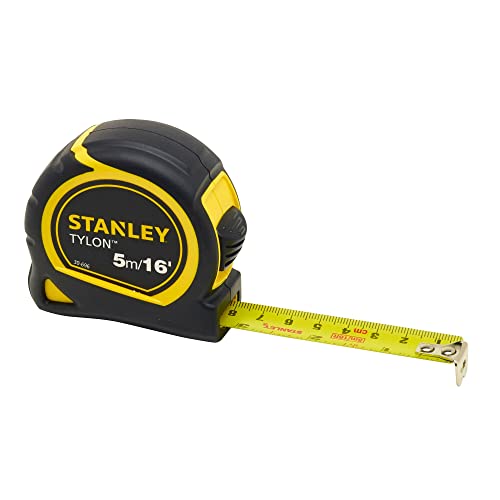 STANLEY TYLON Tape Measure 5M/16 Inches Compact Case with Cushioned Grip Metric and Imperial System 1-30-696