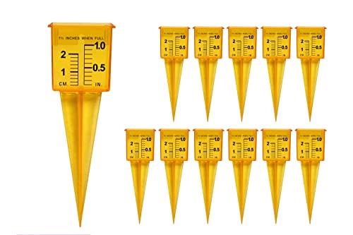 Hatsbi Rain Gauge Sprinkler Gauge (12 Pack) for Lawn and Garden Water Measuring Tool Wide Mouth