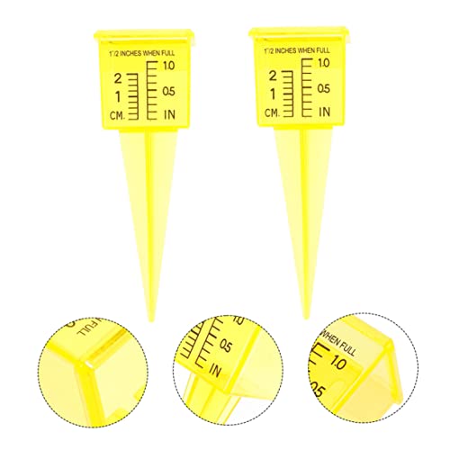 Operitacx 4pcs Rain Gauge Outdoor, Plastic Rain Gauges for Yard with Stake, Easy to Read Water Gauge for Rain Garden Lawn