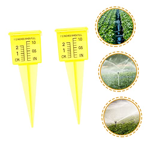 Operitacx 4pcs Rain Gauge Outdoor, Plastic Rain Gauges for Yard with Stake, Easy to Read Water Gauge for Rain Garden Lawn