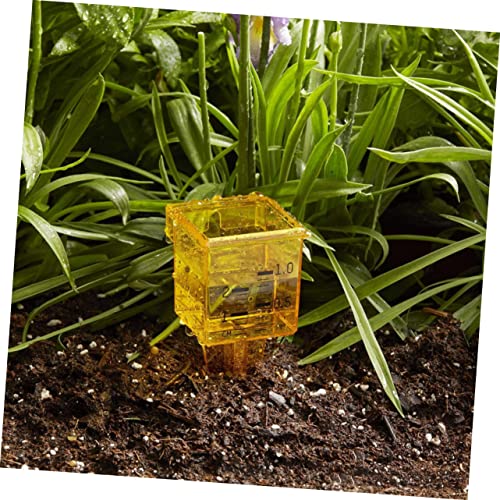 Operitacx 4pcs Rain Gauge Outdoor, Plastic Rain Gauges for Yard with Stake, Easy to Read Water Gauge for Rain Garden Lawn