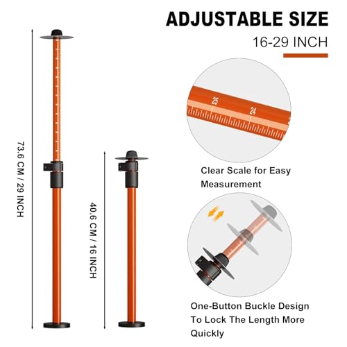 Akorbom Magnetic Firewood Measuring Tool,Chainsaw Measuring Tool for Firewood,Magnetic Log Marker Firewood Marker with Measured Marks,Freely Adjust From 16'' and 29'',High Vis Orange