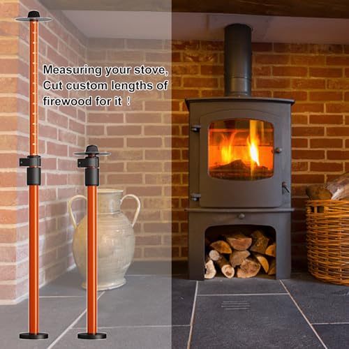 Akorbom Magnetic Firewood Measuring Tool,Chainsaw Measuring Tool for Firewood,Magnetic Log Marker Firewood Marker with Measured Marks,Freely Adjust From 16'' and 29'',High Vis Orange