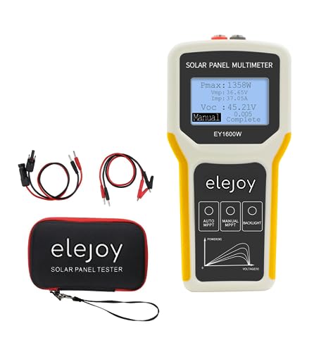 Upgrade 1600W Solar Panel Tester MPPT Photovoltaic Panel Multimeter Upgraded EY-1600W with Ultra Clear LCD Display, Smart MPPT Tools for Testing Solar PV Panel Data and Troubleshooting (EY-1600W)…