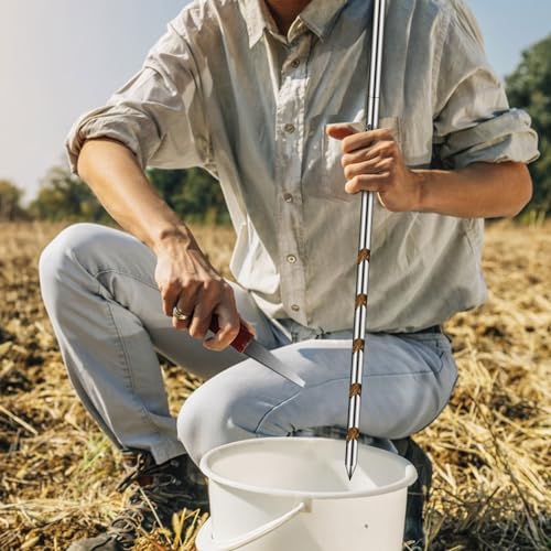 Yosuny Upgrade Solid Stainless Steel Soil Sample Probe and Soil Probe Rod Combined, 17-32-48 Inch Soil Sample Test Tool for Agriculture/Lawn, Ground Probe Locator for Pipes/Gopher Runs/Septic Tank
