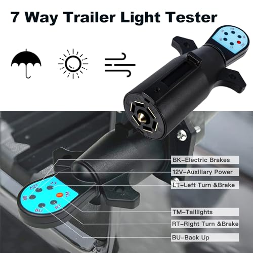 CXTM 7-Way Trailer Plug Tester, 7 Way Trailer Plug Tester 7 Pin Trailer Plug Tester,Trailer Light Tester