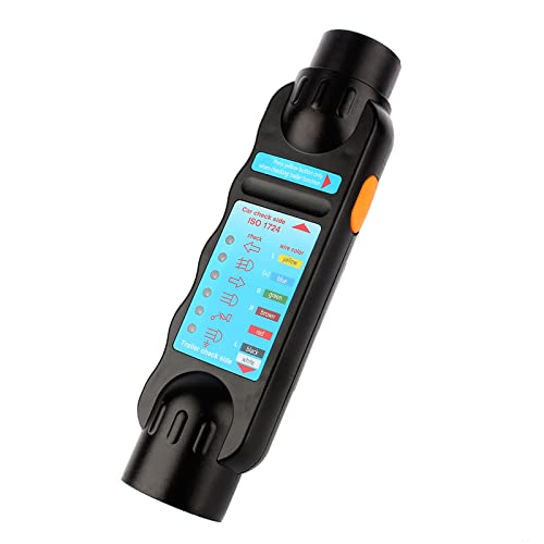 Trailer Tester Tool, 7Pin 12V Car Towing Trailer Plug Socket Connection Tester Diagnostic Tool Black