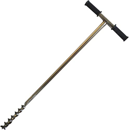 INTBUYING 40'' Soil Sampler Probe 1.7’’ Dia Probe with 9.8inch Sample Ejector Stainless Steel Soil Test Tool with Rubber Handle(Twist Type)