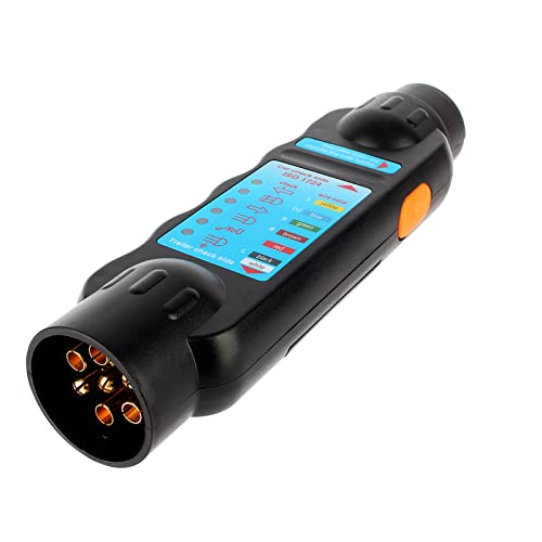 Trailer Tester Tool, 7Pin 12V Car Towing Trailer Plug Socket Connection Tester Diagnostic Tool Black