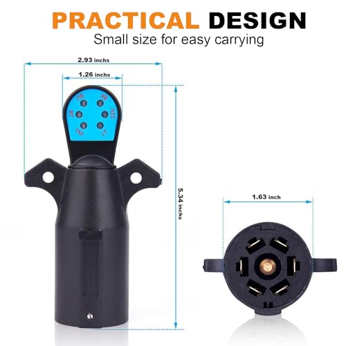 CXTM 7-Way Trailer Plug Tester, 7 Way Trailer Plug Tester 7 Pin Trailer Plug Tester,Trailer Light Tester