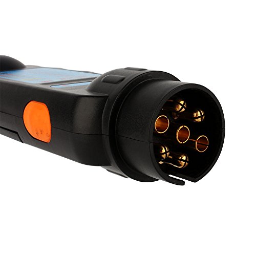 Trailer Tester Tool, 7Pin 12V Car Towing Trailer Plug Socket Connection Tester Diagnostic Tool Black