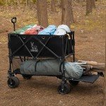 UNITON Double Decker Wagon 600lb Capacity & 400L Collapsible Sports Wagon with Big Wheels for Sand - 54" Extended Utility Folding Wagon Cart for Beach & Outdoor Use