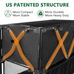 UNITON Double Decker Wagon 600lb Capacity & 400L Collapsible Sports Wagon with Big Wheels for Sand - 54" Extended Utility Folding Wagon Cart for Beach & Outdoor Use
