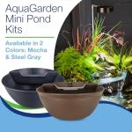 Aquascape 78325 AquaGarden Pond and Waterfall Kit Container Water Garden, Measures 23. 5-inch in Diameter and 9 7/8-inch Tall, Brown