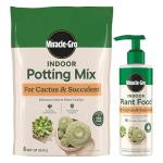 Miracle-Gro Cactus, Palm & Citrus Potting Mix and Plant Food - Bundle of Soil (8 qt.) and Liquid Plant Food (8 oz.) for Growing and Fertilizing Indoor Succulents