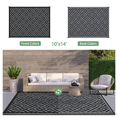 GENIMO Outdoor Rug, 10x14 Waterproof, Reversible Plastic