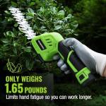WORKPRO 12V Cordless Grass Shear & Shrubbery Trimmer - 2 in 1 Handheld Hedge Trimmer, Electric Grass Trimmer Hedge Shears/Grass Cutter with 2.0Ah Rechargeable Lithium-Ion Battery &1 Hour Fast Charger