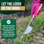 Grampa's Hand Weeder Tool - The Perfect Lightweight Easy to Use Weed Puller Tool for Garden - Durable Unique Lever Design with V-Shaped Forks Allows for Easy Removal of Weeds & Their Roots.