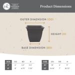 The HC Companies 12 Inch Eclipse Square Planter with Saucer - Indoor Outdoor Plant Pot for Flowers, Vegetables, and Herbs, Slate Blue