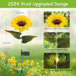 Ahaorigin 4 Pack Solar Garden Lights, Sunflower Outdoor Solar Lights for Outside with Lifelike Bigger Sunflower & Bright 64 LED, Waterproof Solar Powered Outdoor Lights for Yard Pathway Garden Decor
