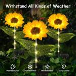 Ahaorigin 4 Pack Solar Garden Lights, Sunflower Outdoor Solar Lights for Outside with Lifelike Bigger Sunflower & Bright 64 LED, Waterproof Solar Powered Outdoor Lights for Yard Pathway Garden Decor
