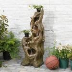 SERBILHOME Outdoor Water Fountain 39.93 Inch Large Outdoor Water Fountain Garden Cascading Waterfalls Fountain Floor Standing Water Fountains Outdoor Water Fountain with Lights for Patio Deck Yard